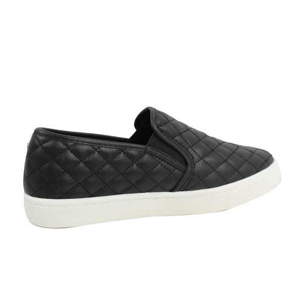 Black Faux Leather Quilted Slip On Loafer - Picture 3 of 6